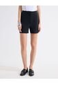 Short Tiro Alto Pinzas Delanteras  Para Mujer Negro Seven Seven de Seven Seven