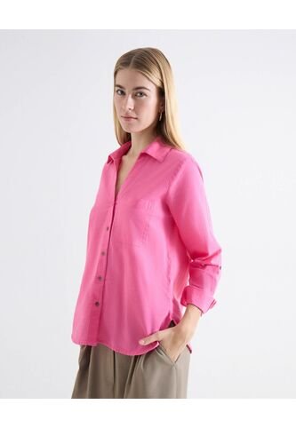 Blusa Camisera Bolsillo Funcional  Para Mujer Rosado Seven Seven Seven Seven