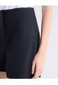 Short Tiro Alto Pinzas Delanteras  Para Mujer Negro Seven Seven de Seven Seven