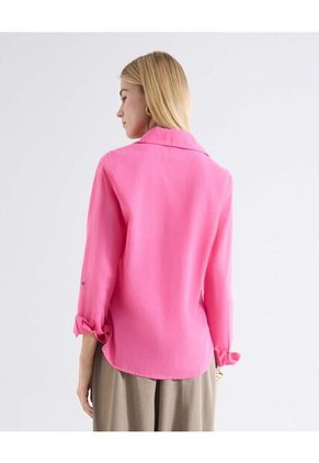 Blusa Camisera Bolsillo Funcional  Para Mujer Rosado Seven Seven