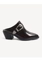 Botas Tipo Mules Western Con Hebilla  Para Mujer Café Seven Seven de Seven Seven