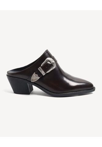 Botas Tipo Mules Western Con Hebilla  Para Mujer Café Seven Seven Seven Seven