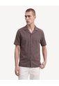 Camisa Resort Tacto Suave  Para Hombre Café Seven Seven de Seven Seven