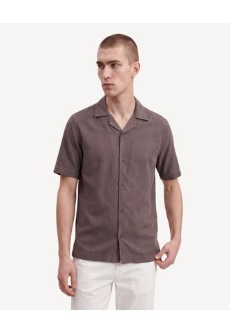Camisa Resort Tacto Suave  Para Hombre Café Seven Seven Seven Seven