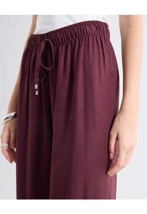 Pantalón Barrel Corte Curvo Para Mujer Vino Seven Seven