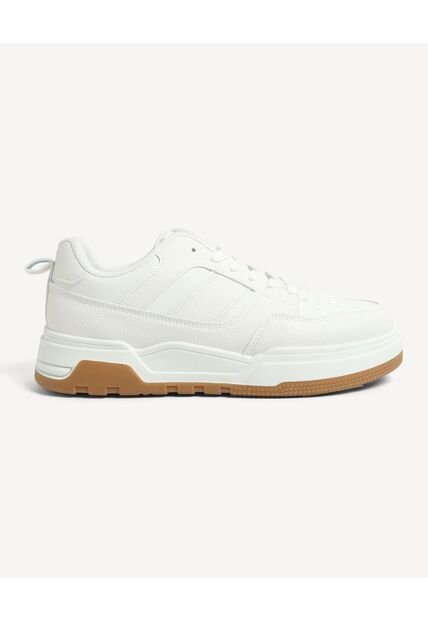 Tenis Monocromáticos De Suela Alta  Para Hombre Blanco Seven Seven