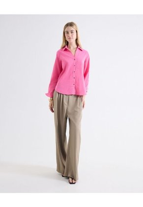 Blusa Camisera Bolsillo Funcional  Para Mujer Rosado Seven Seven