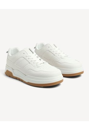 Tenis Monocromáticos De Suela Alta Para Hombre Blanco Seven Seven