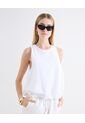 Blusa Manga Sisa Ruedo Globo  Para Mujer Blanco Seven Seven de Seven Seven