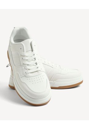 Tenis Monocromáticos De Suela Alta Para Hombre Blanco Seven Seven