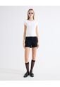 Camiseta Cuello Redondo Abotonada  Para Mujer Blanco Seven Seven de Seven Seven