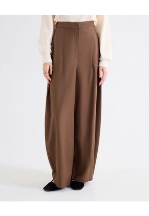 Pantalón Barrel Pretina Flexible Para Mujer Café Seven Seven