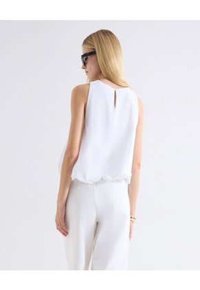Blusa Manga Sisa Ruedo Globo Para Mujer Blanco Seven Seven