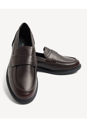 Mocasines De Acabado Pulido  Para Mujer Café Seven Seven