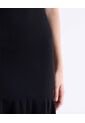 Vestido Punto Volante Fruncido  Para Mujer Negro Seven Seven de Seven Seven