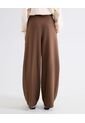 Pantalón Barrel Pretina Flexible  Para Mujer Café Seven Seven de Seven Seven
