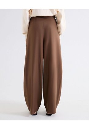 Pantalón Barrel Pretina Flexible Para Mujer Café Seven Seven