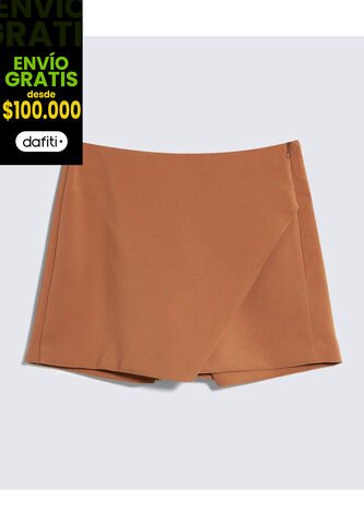 Short Para Mujer Multiusos Plano Color Camel Marca Seven Seven #28191082 Seven Seven
