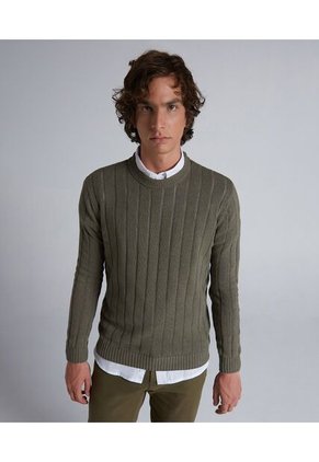 Saco Para Hombre Cuello Redondo Color Verde Oscuro Marca Seven Seven #45330212