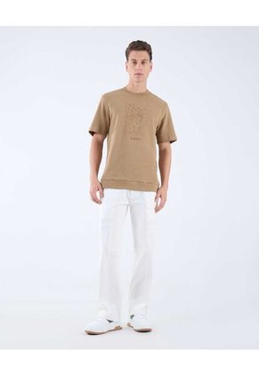 Camiseta Para Hombre Manga Corta Color Camel Marca Seven Seven #45092644