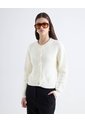 Saco Chunky Cuello Redondo  Para Mujer Crudo Seven Seven de Seven Seven