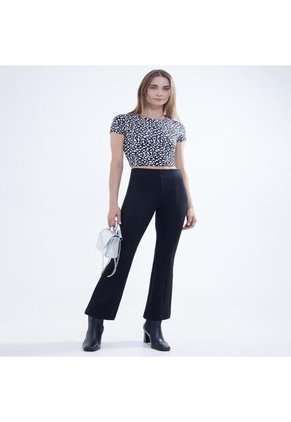 Crop Top Para Mujer Manga Corta Color Negro Marca Seven Seven #28095651