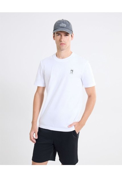 Camiseta Gráfico Discreto  Para Hombre Blanco Seven Seven