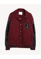 Chaqueta Bomber Bordada  Para Hombre Vino Seven Seven de Seven Seven