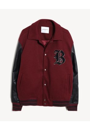Chaqueta Bomber Bordada Para Hombre Vino Seven Seven