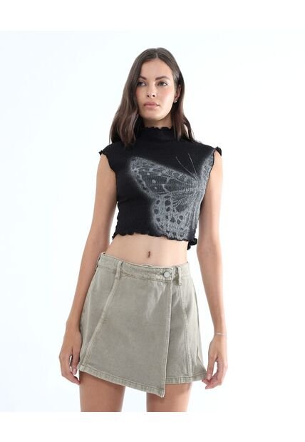 Short Para Mujer  Color Verde Oliva Marca Seven Seven #28191022