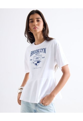 Camiseta Gráfico Brooklyn  Para Mujer Blanco Seven Seven Seven Seven