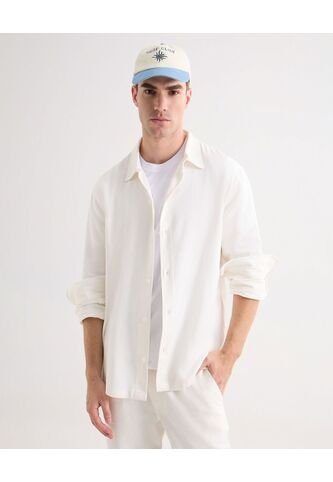 Camisa Para Hombre Manga Larga Sin Bolsillo Cuello Casual M Color Blanco Marca Seven Seven #45012182 Seven Seven