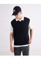 Chaleco Tejido En Punto Suave  Para Hombre Negro Seven Seven de Seven Seven
