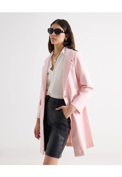 Abrigo De Paño  Para Mujer Rosa Seven Seven