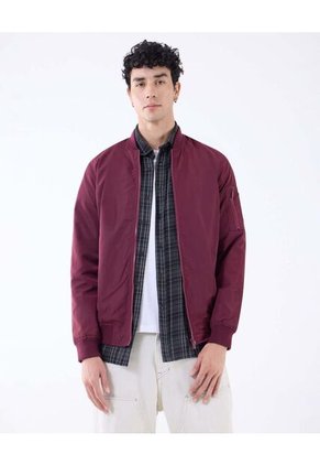 Chaqueta Para Hombre Bomber Color Vino Marca Seven Seven #45080442