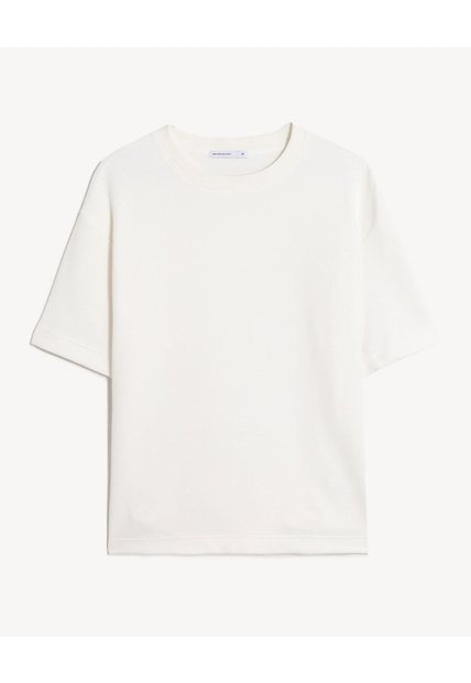 Camiseta Oversize Texturizada  Para Hombre Blanco Seven Seven