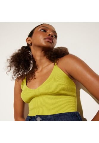 Crop Top Para Mujer Manga Sisa Color Verde  Marca Seven Seven #28095680 Seven Seven