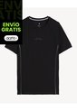 Camiseta Deportiva Texturizada  Para Hombre Negro Seven Seven de Seven Seven