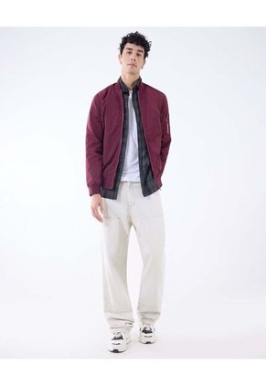 Chaqueta Para Hombre Bomber Color Vino Marca Seven Seven #45080442