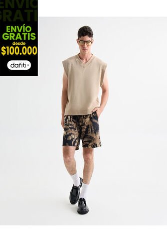 Bermuda Para Hombre Regular Corto Color Avena Marca Seven Seven #45100703 Seven Seven