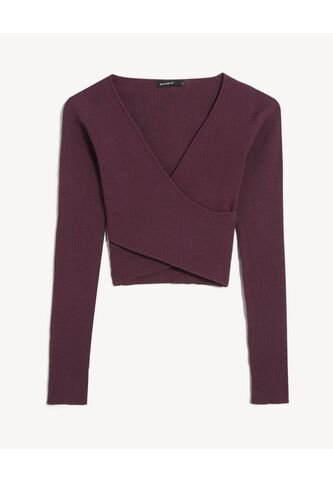 Camiseta Para Mujer Manga Larga Cuello V Color Uva Marca Seven Seven #28096421 Seven Seven