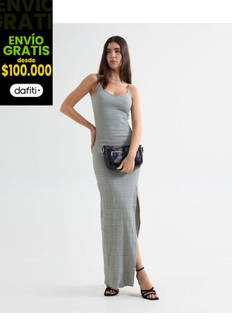 Vestido Para Mujer M/Sisa Largo Color Gris Marca Seven Seven #28171387 Seven Seven