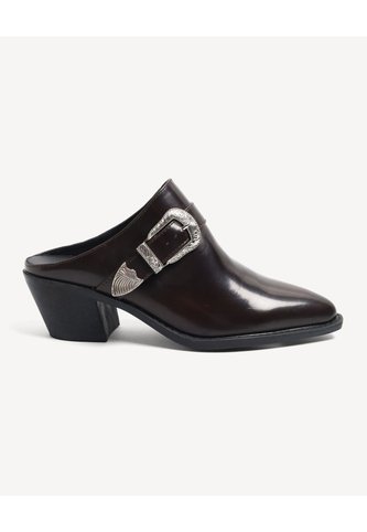 Botas Tipo Mules Western Con Hebilla  Para Mujer Café Seven Seven Seven Seven