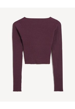 Camiseta Para Mujer Manga Larga Cuello V Color Uva Marca Seven Seven #28096421