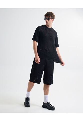 Bermuda Para Hombre Regular Largo Color Negro Marca Seven Seven #45100712 Seven Seven