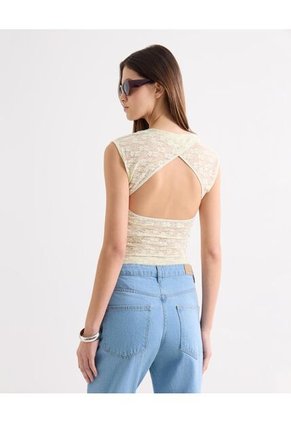 Camiseta Para Mujer Manga Corta Cuello Redondo Color Beige Marca Seven Seven #28096445