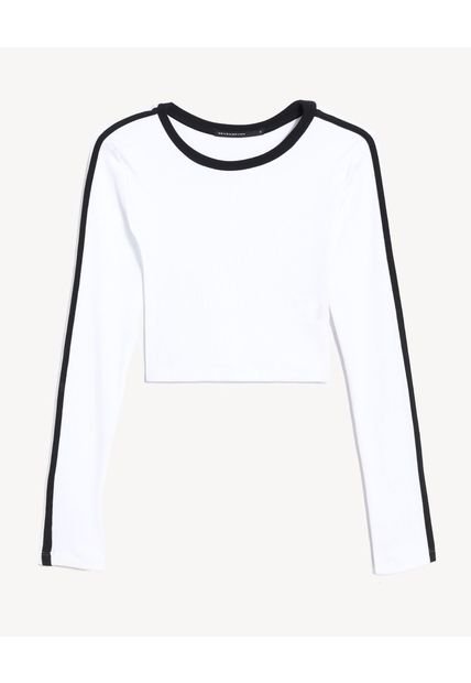 Camiseta Para Mujer Manga Larga Cuello Redondo Color Marfil Marca Seven Seven #28096396