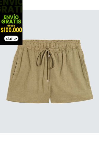 Short Para Mujer Multiusos Plano Color Verde Marca Seven Seven #28191061 Seven Seven