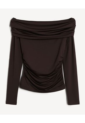 Camiseta  Para Mujer Manga Larga Moda Color Café Marca Seven Seven #28096639