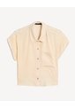 Blusa Camisera Crop Top  Para Mujer Beige Seven Seven de Seven Seven